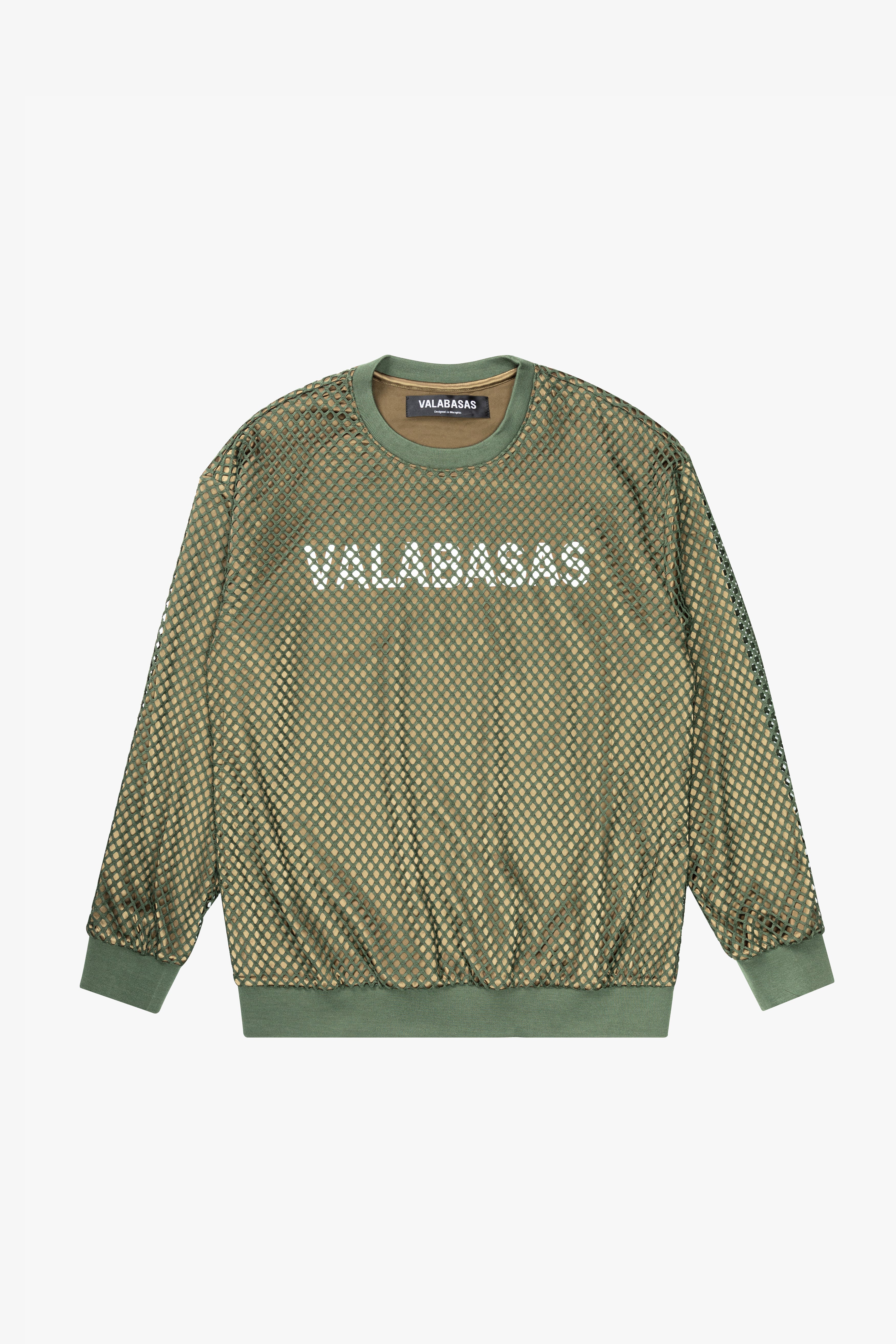 "CAVIERA" ARMY SUEDE GREEN LONG SLEEVE TEE