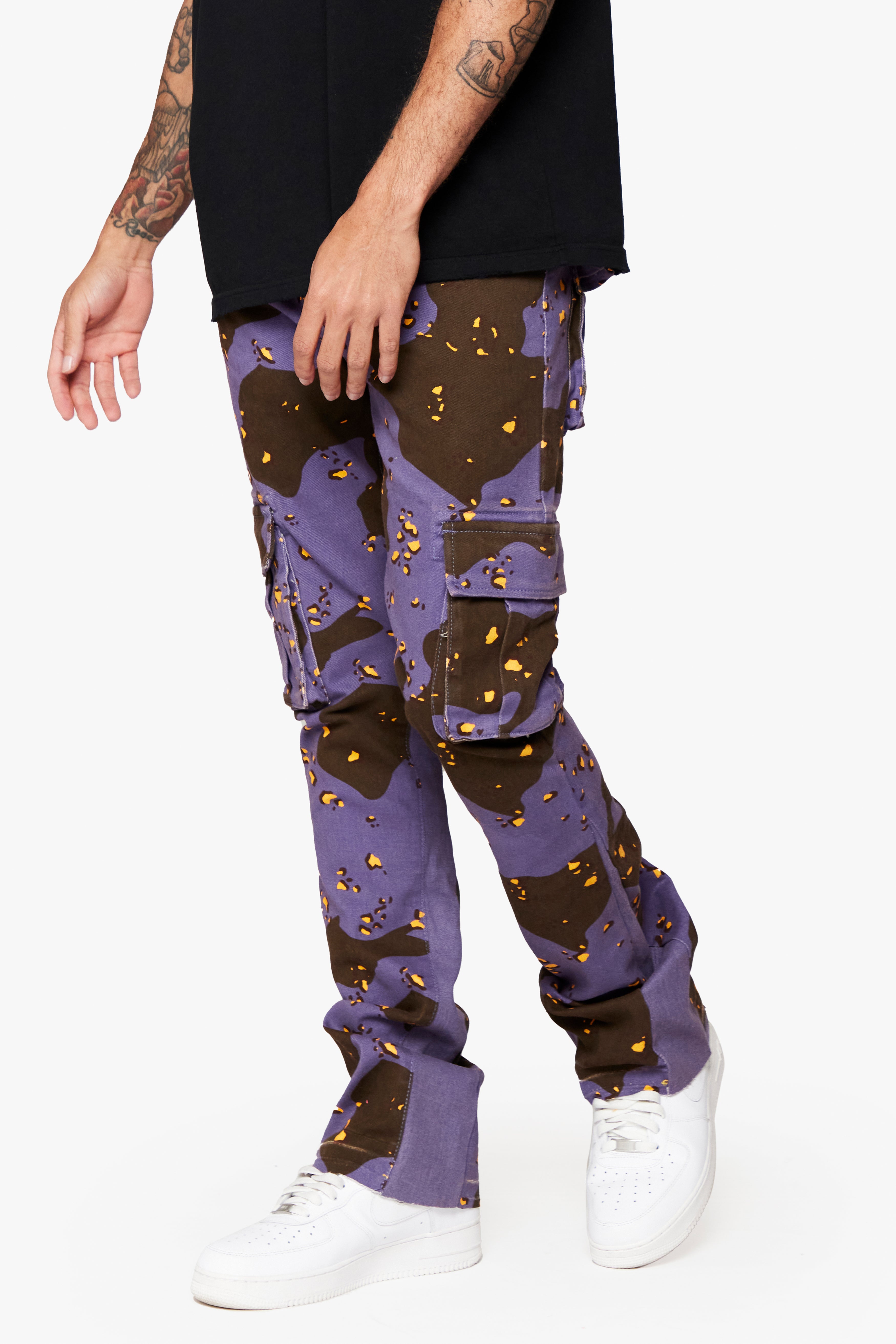"COMMANDER " AUTUMN HAZE STACKED FLARE JEAN