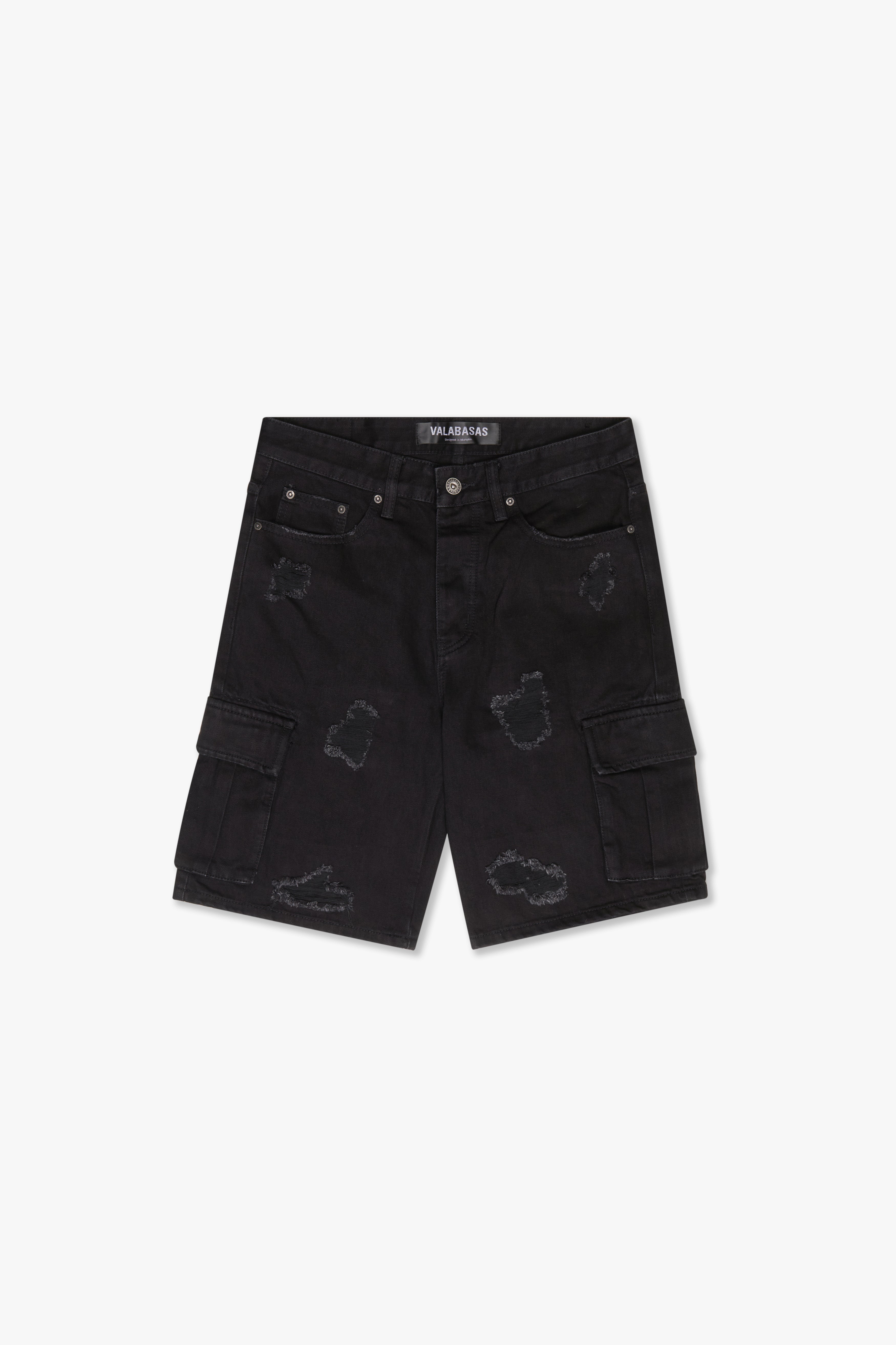 "CUTLASS" JET BLACK CARGO SHORTS