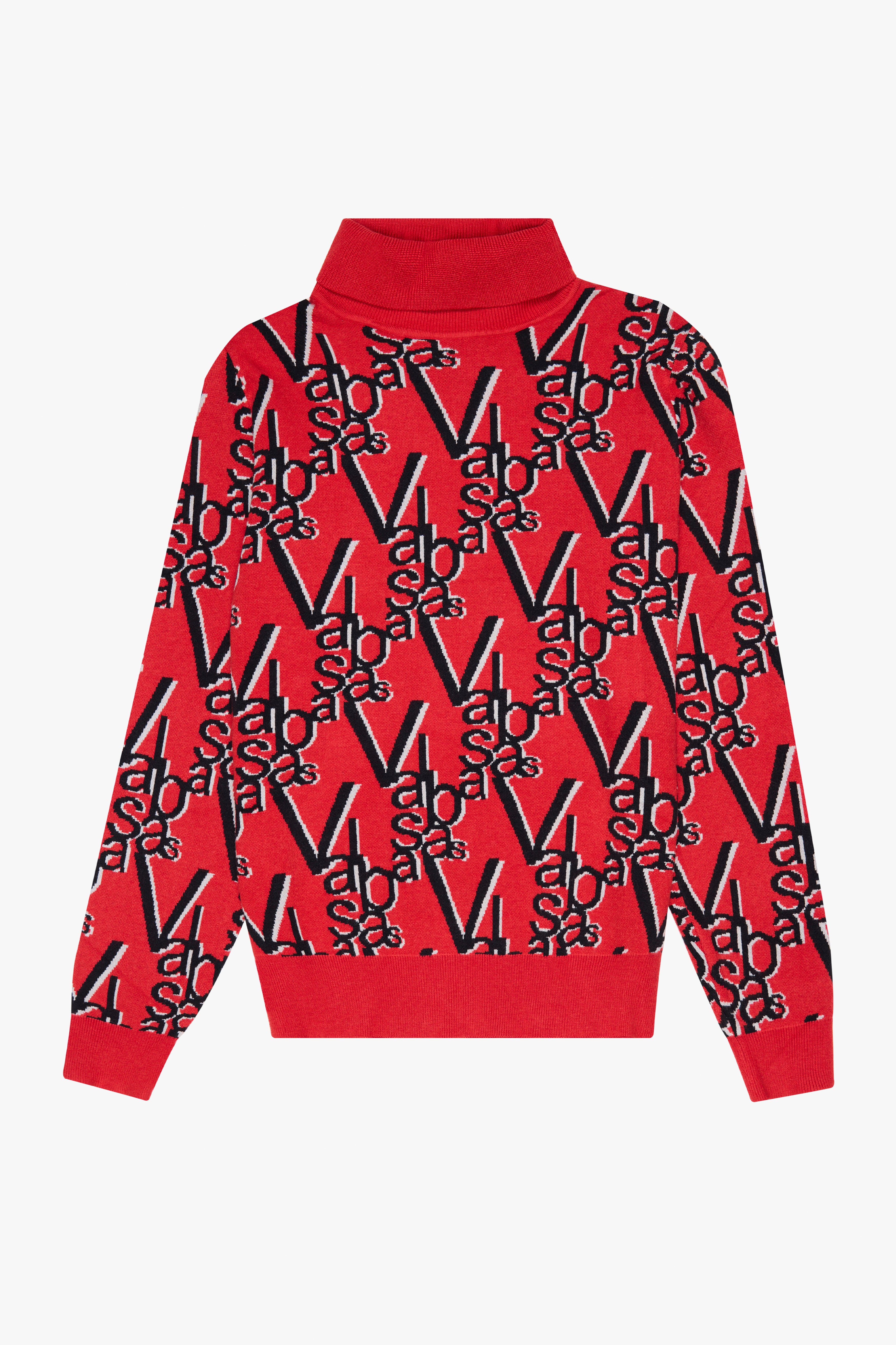 "ELYSIAN" CRIMSON RED TURTLE NECK