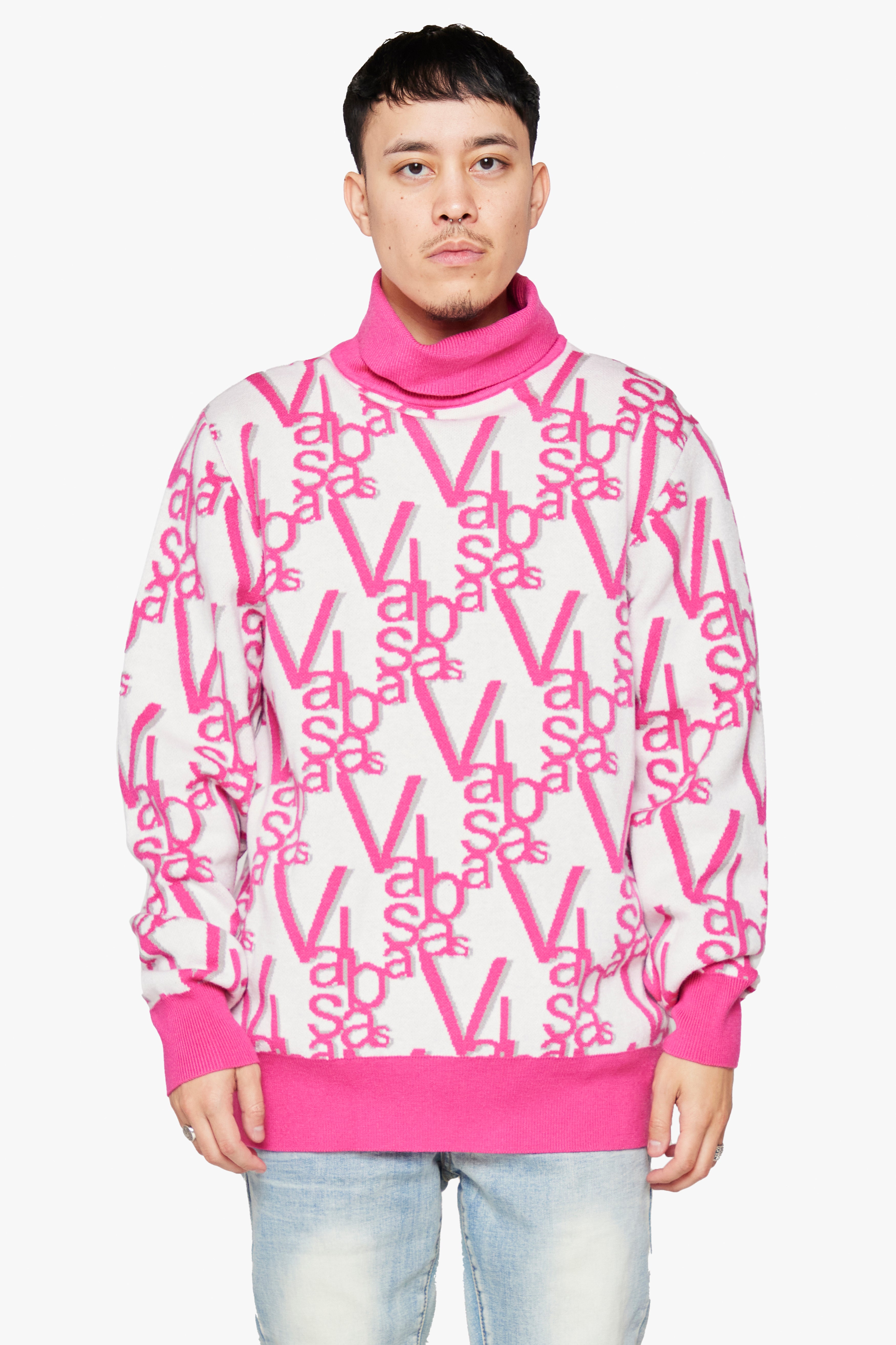"ELYSIAN" DAHLIA PINK TURTLE NECK