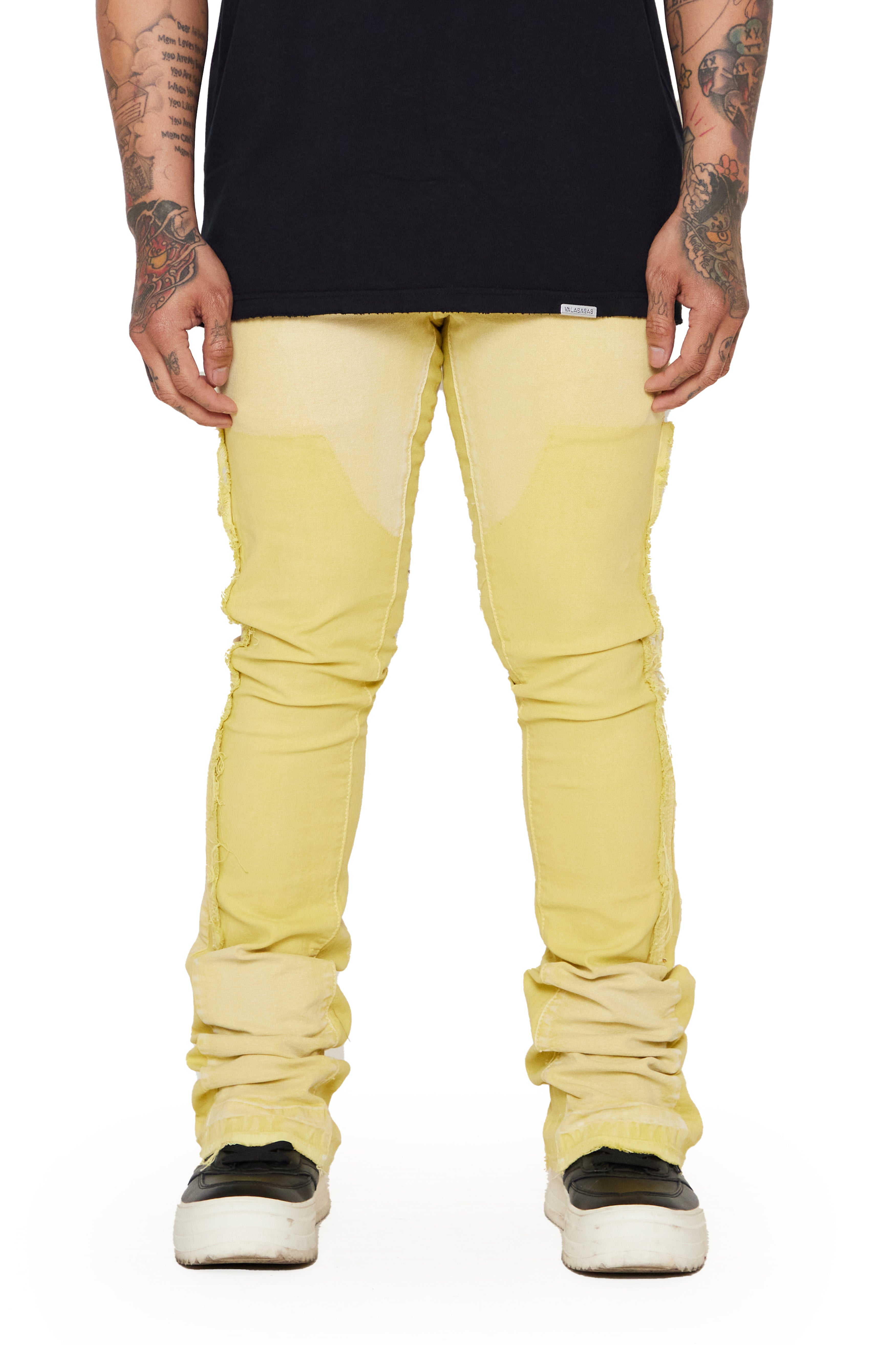 "ALPHA" LT. KHAKI STACKED FLARE