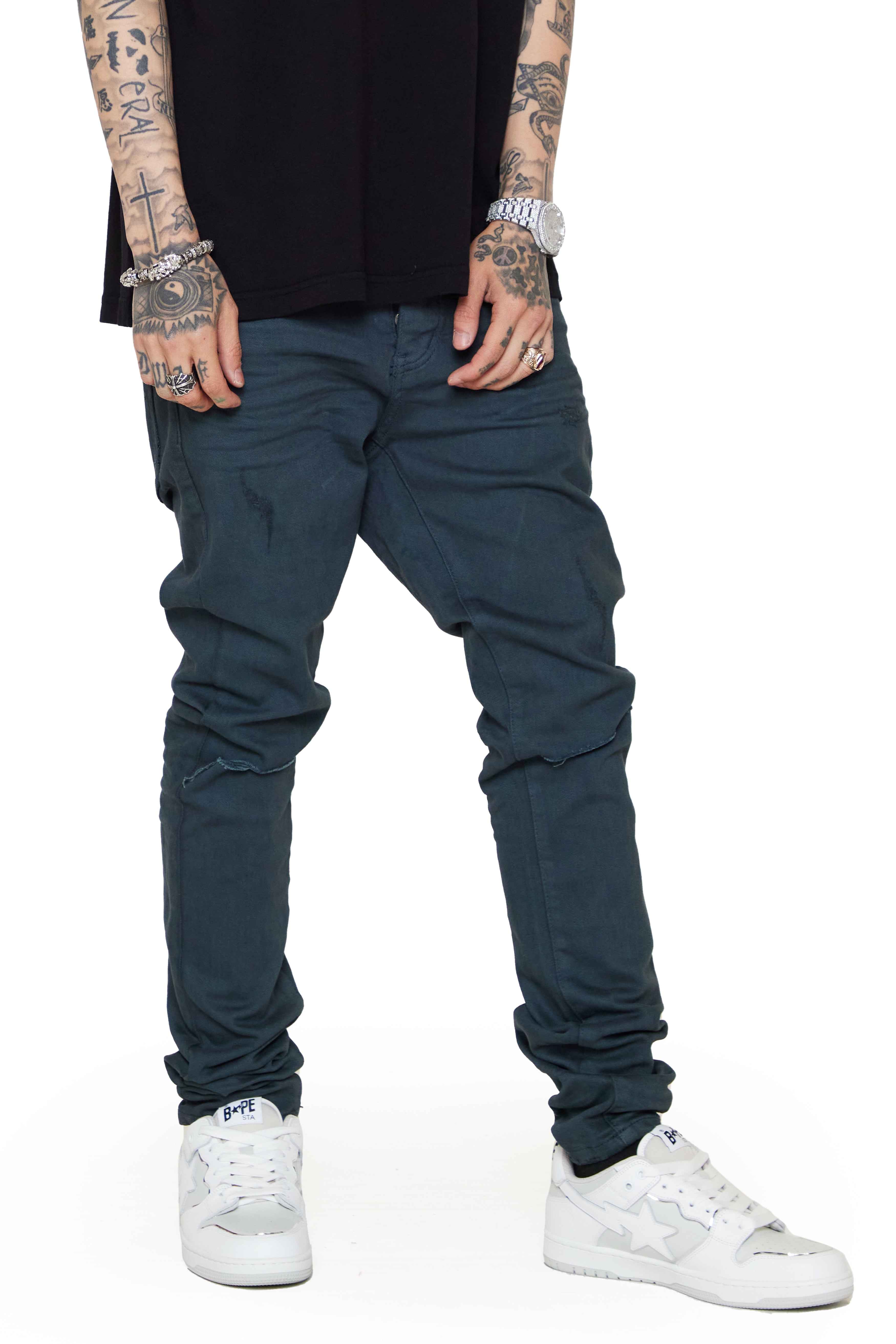 "MR CLEAN 2.0” VINTAGE OLIVE SKINNY JEAN