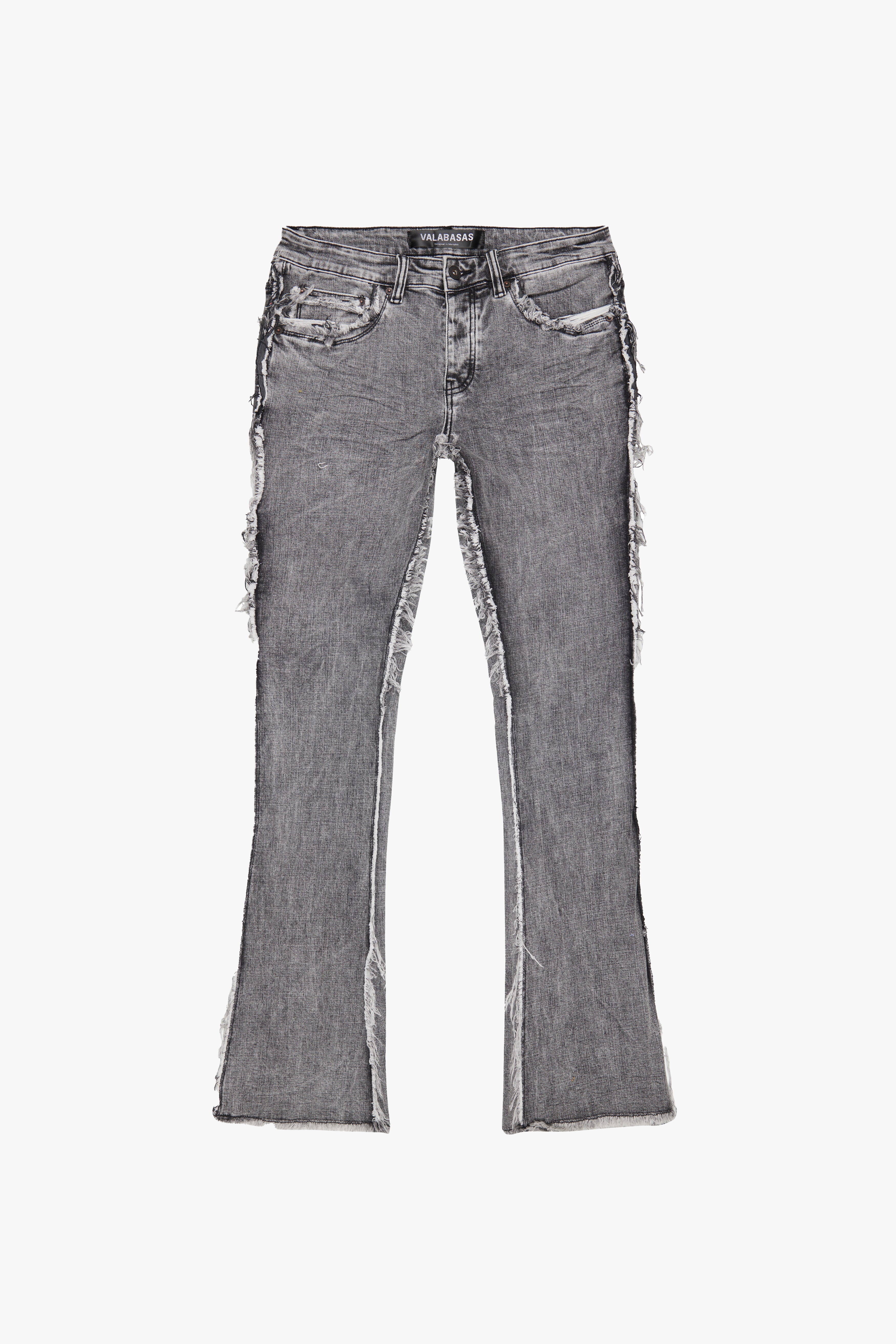 "SKYLINE" GRAY WASHED STACKED FLARE