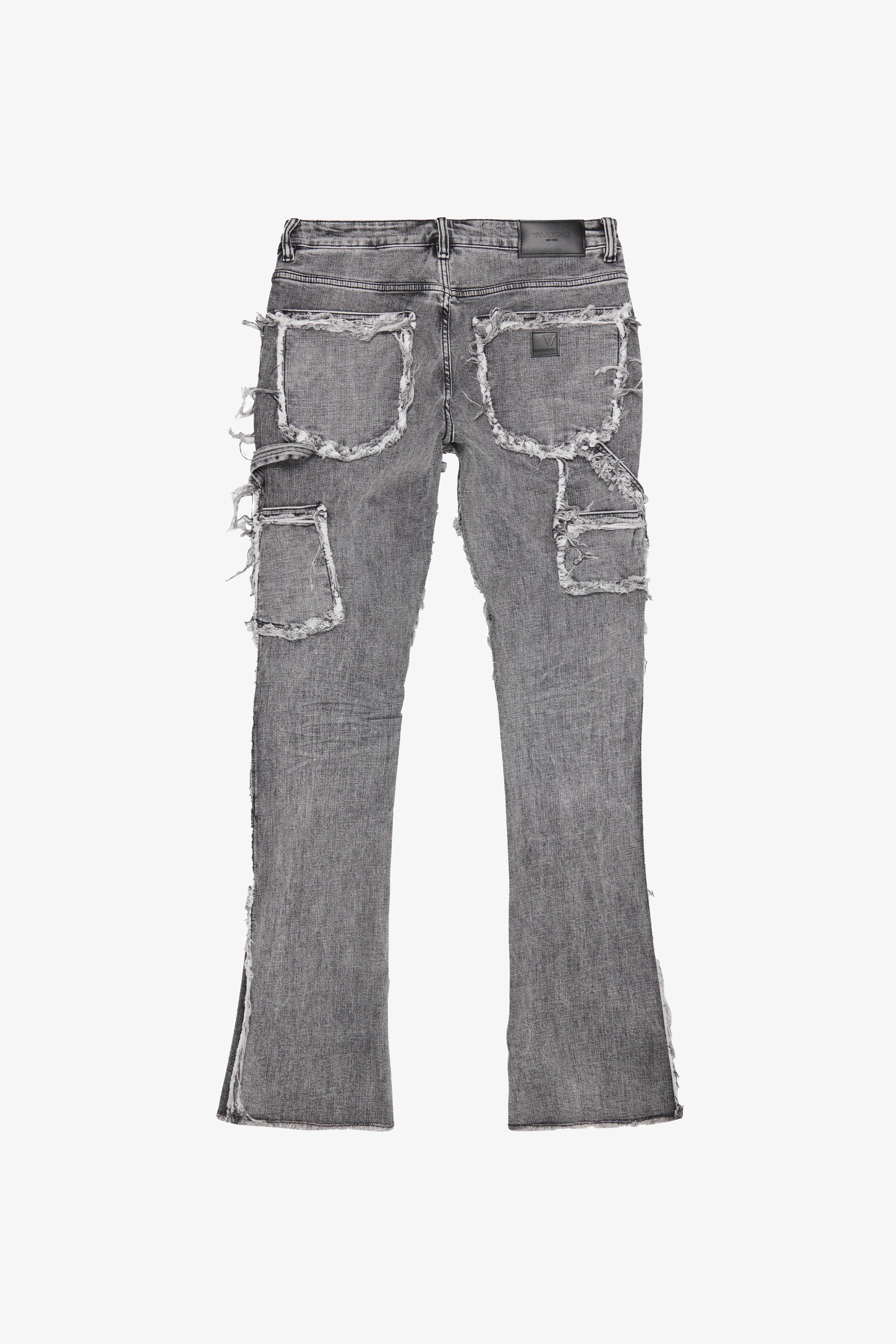 "SKYLINE" GRAY WASHED STACKED FLARE