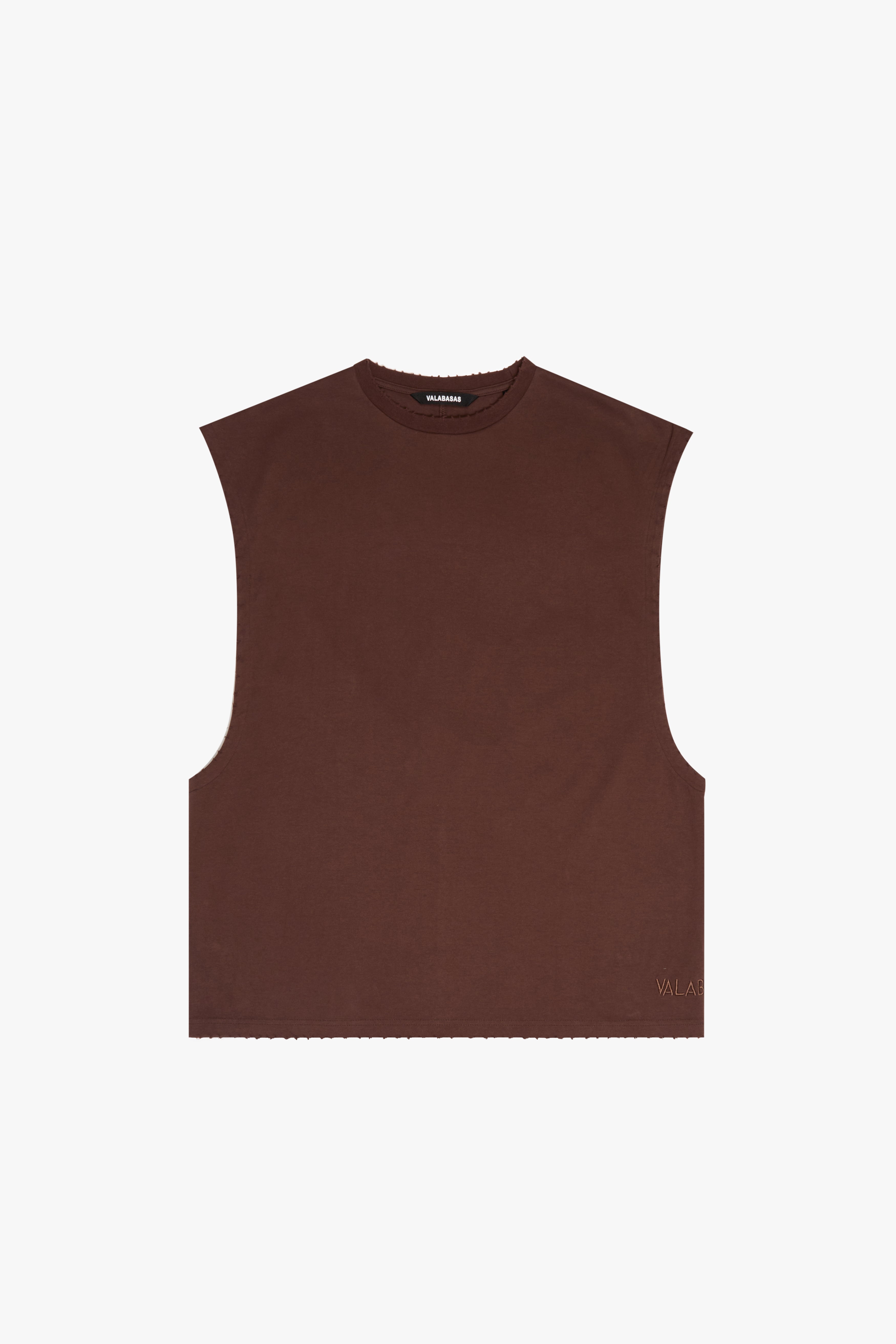 "SLICE" - BROWN CUTOFF TEE