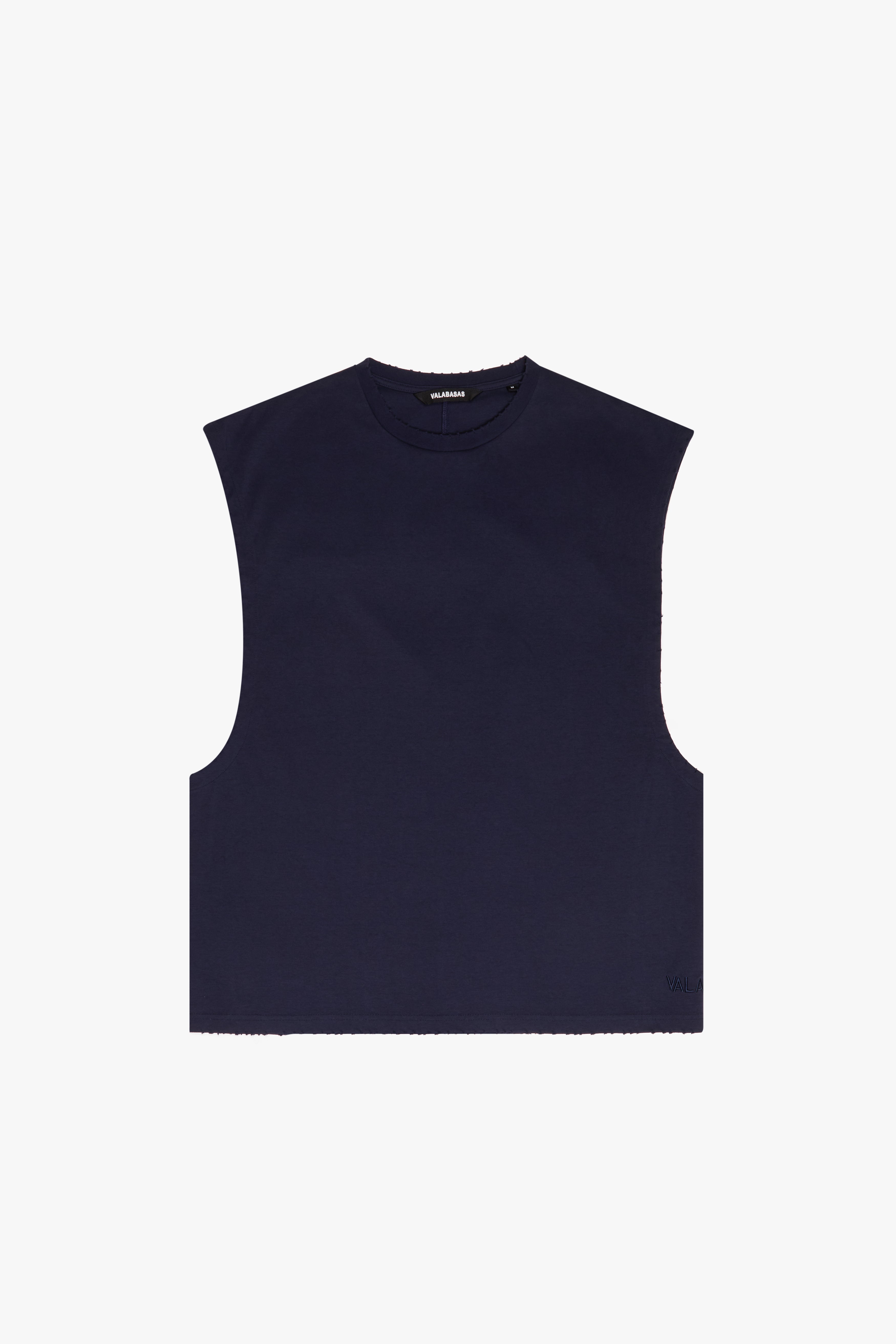 "SLICE" NAVY CUTOFF TEE